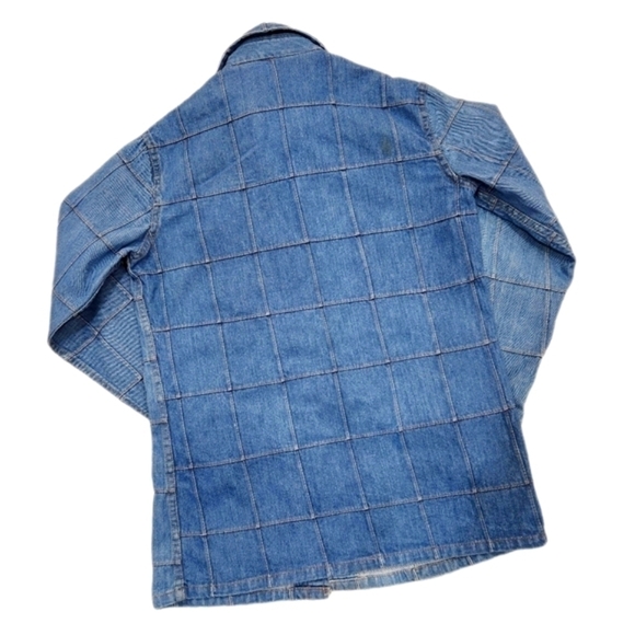 RARE VINTAGE 70s MOD Denim Jacket Patchwork, Men's Small Womens Med( listing as) - Picture 5 of 7